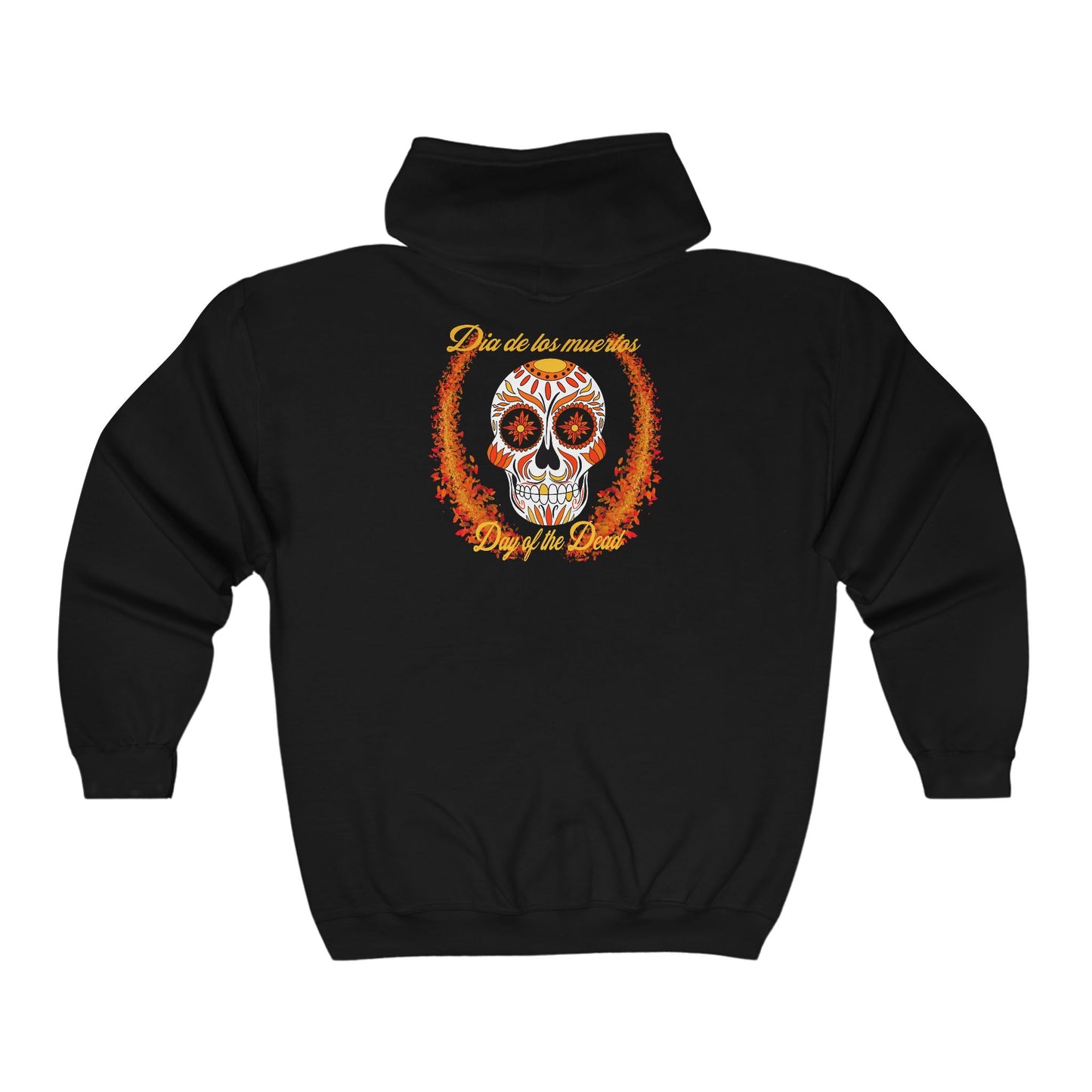 Dia De Los Muertos , Day of the dead orang leaves Unisex Heavy Blend™ Full Zip Hooded Sweatshirt