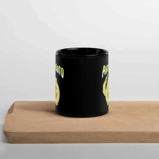 Avo-Gato Black Glossy Mug