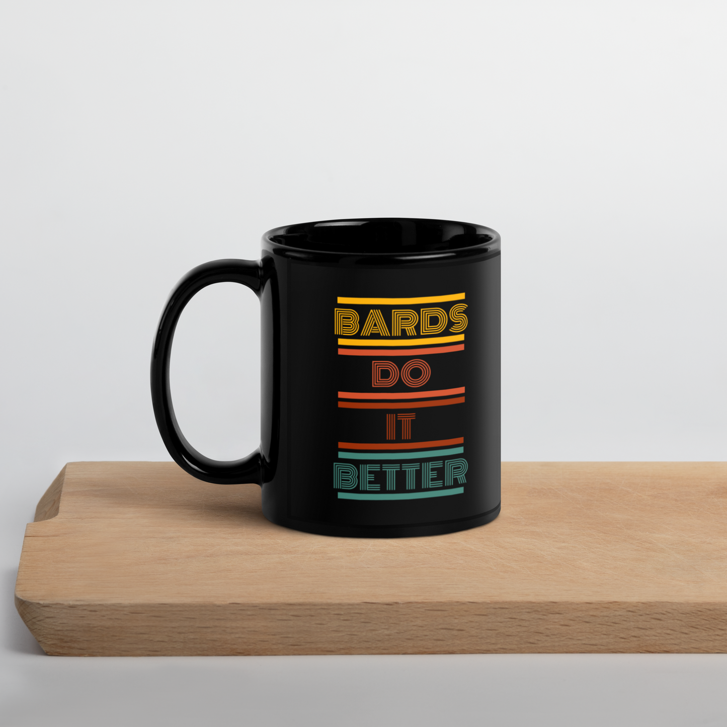 Retro Bards do it better Black Glossy Mug