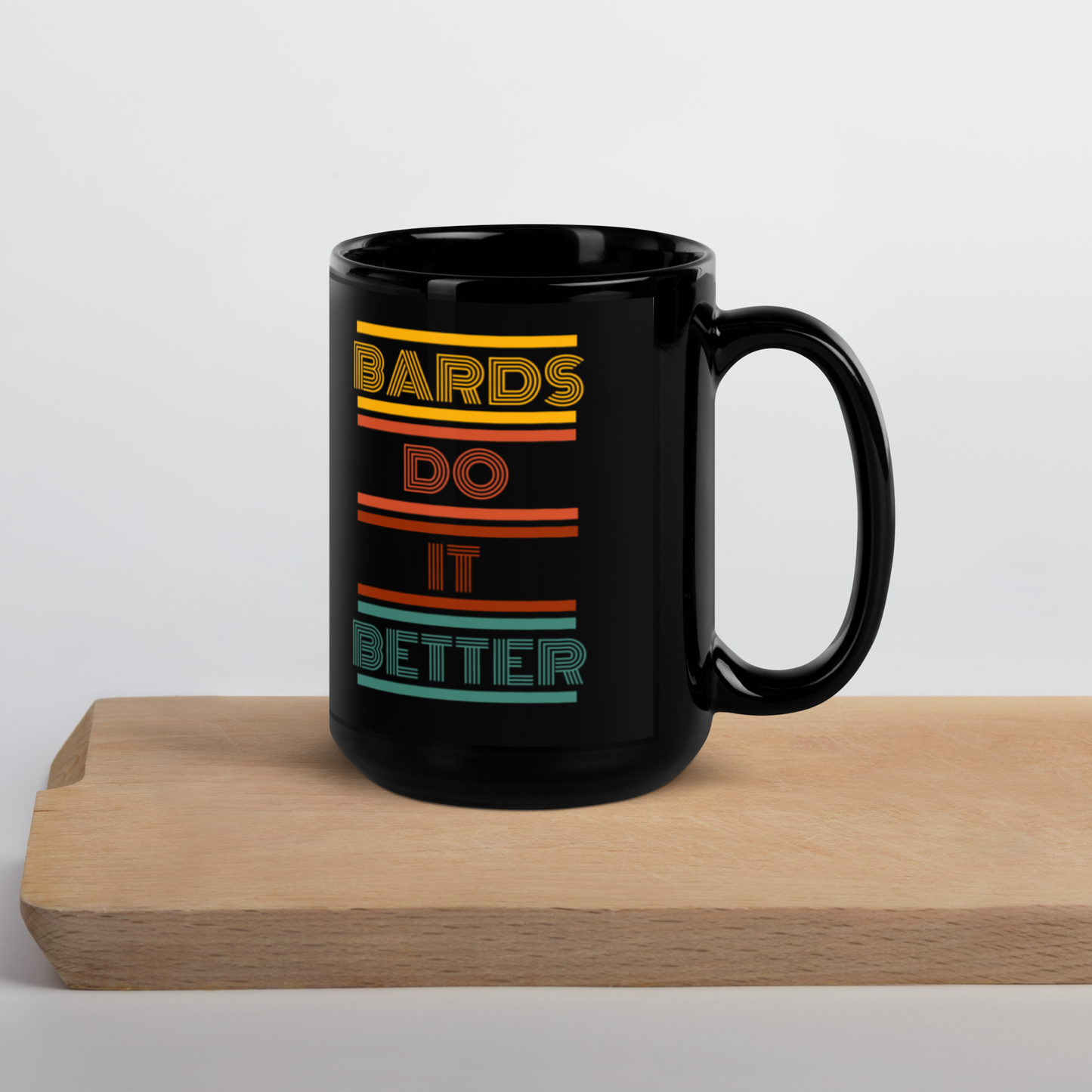 Retro Bards do it better Black Glossy Mug