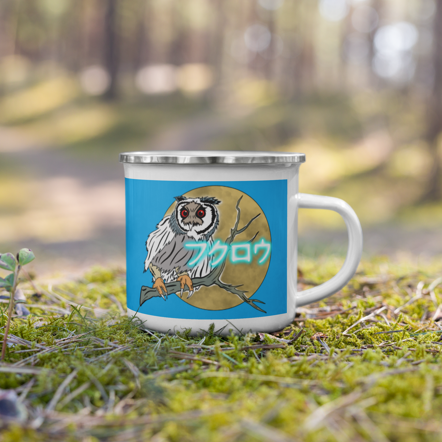 Snow Owl “Japanese” Enamel Mug