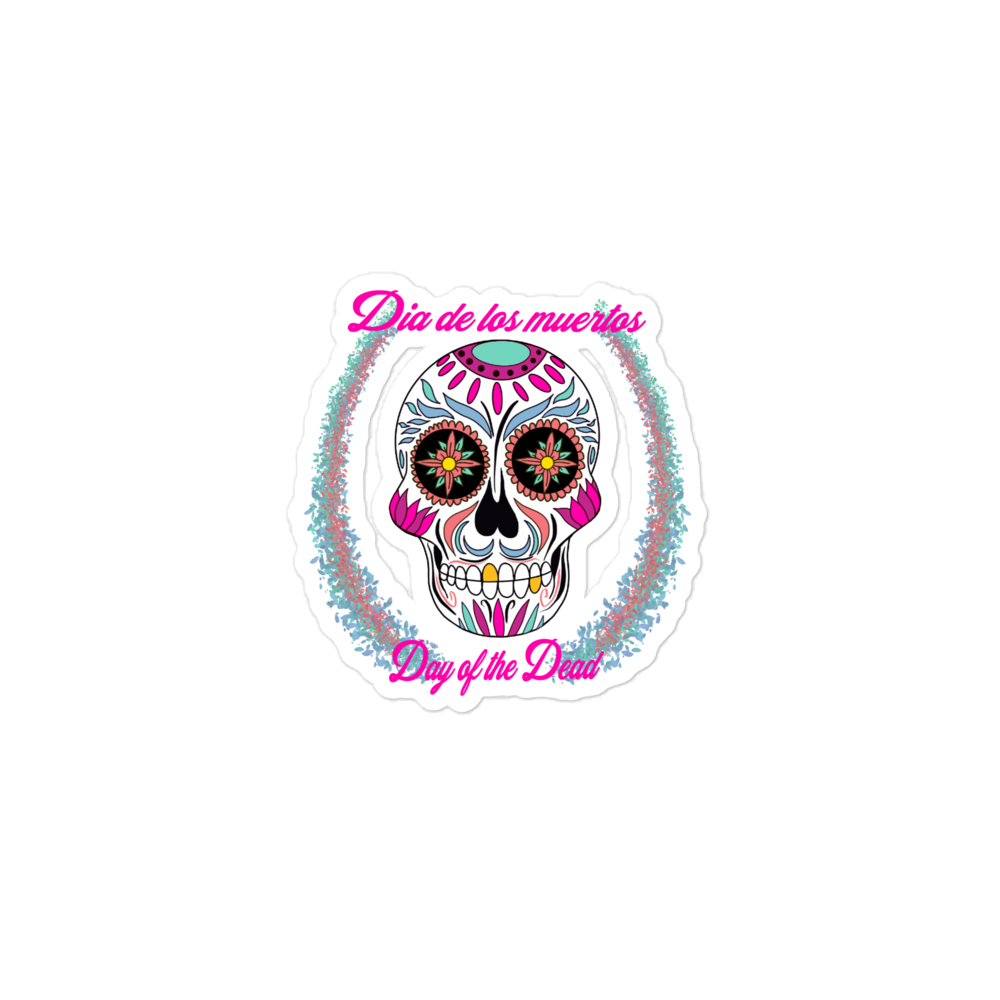 Day of the dead hot pink Bubble-free stickers