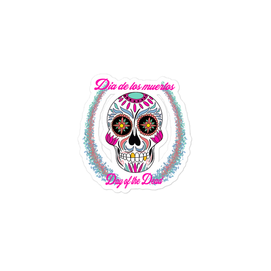 Day of the dead hot pink Bubble-free stickers