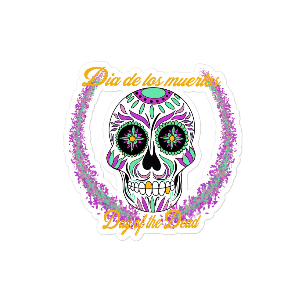 Day of the dead purple Bubble-free stickers