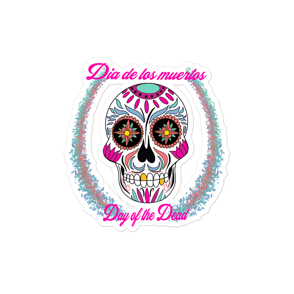 Day of the dead hot pink Bubble-free stickers