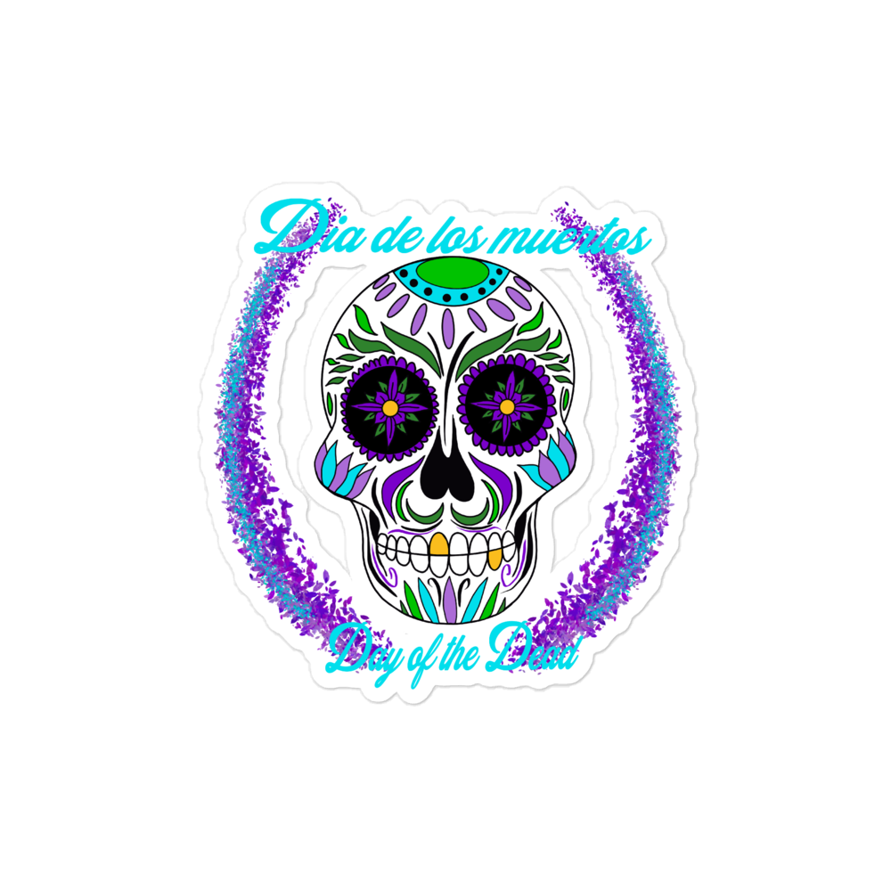 Day of the dead blue / Dia de los Muertos/ Bubble-free stickers