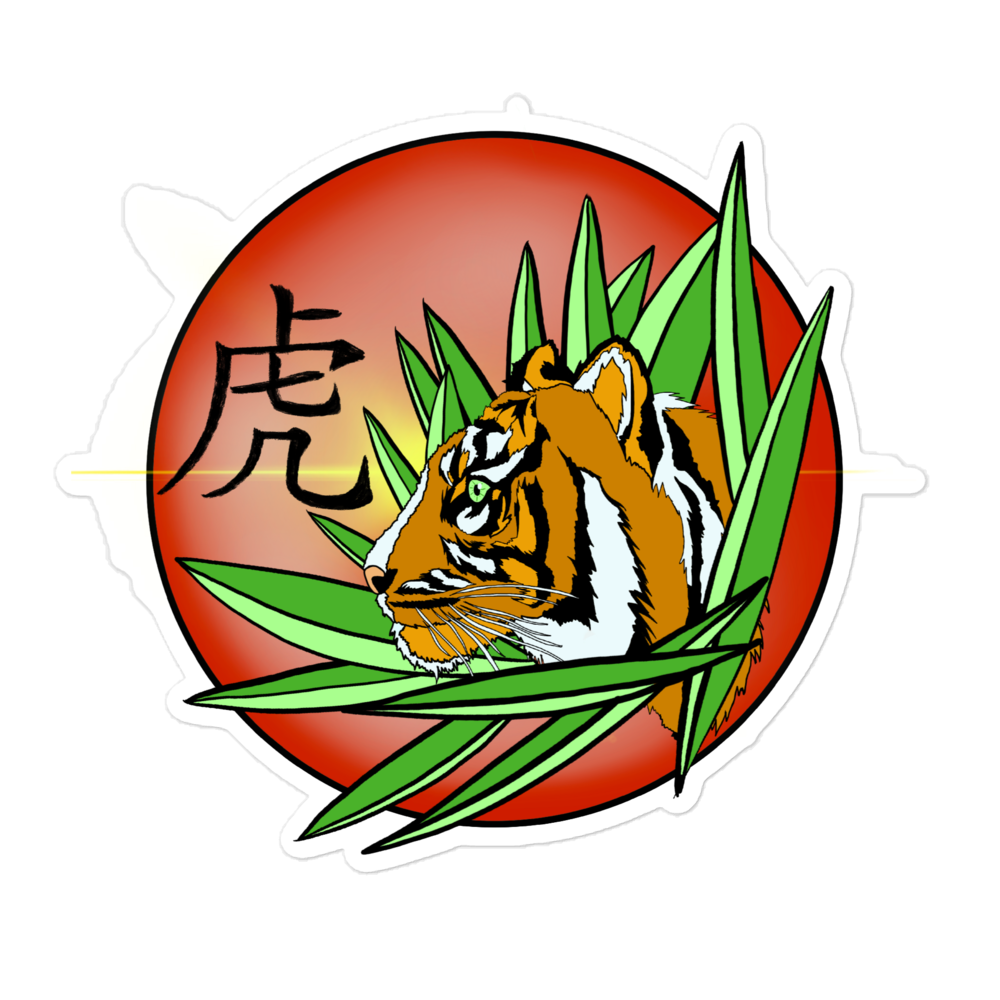 Chinese Tiger Bubble-free stickers