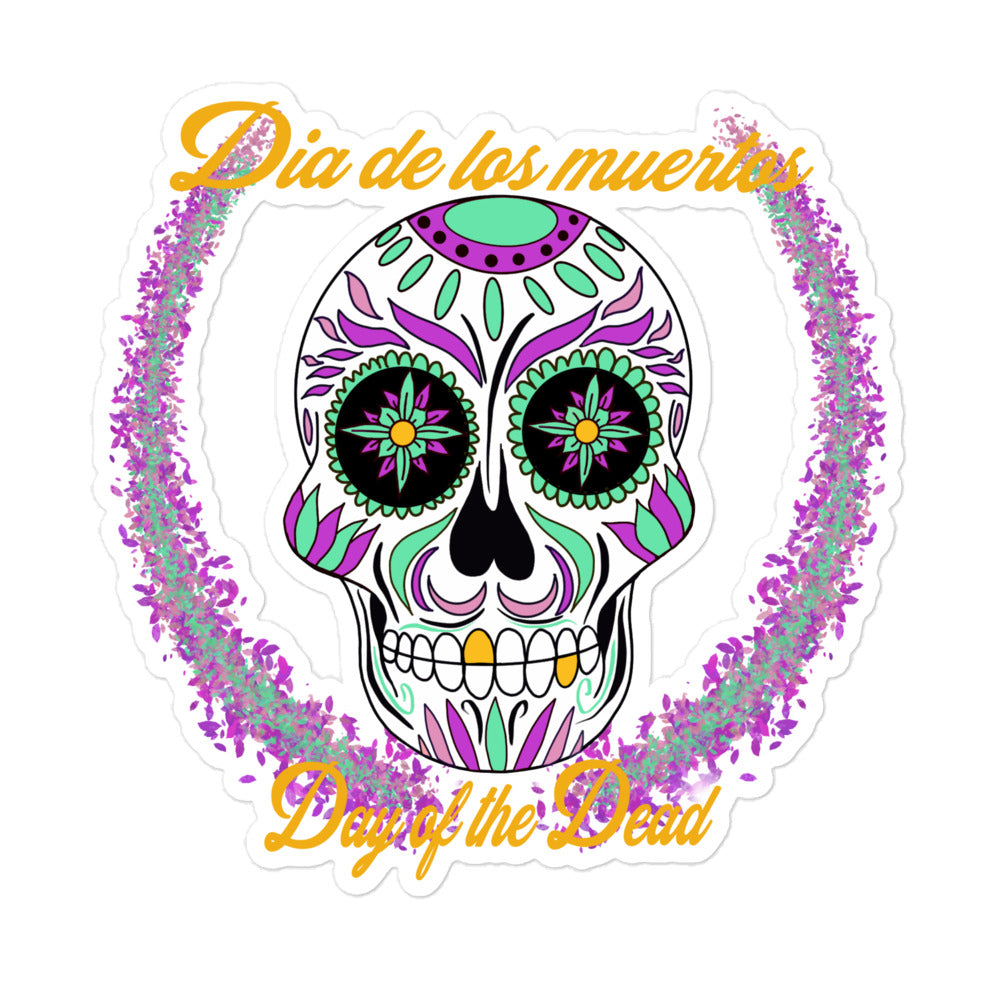 Day of the dead purple Bubble-free stickers