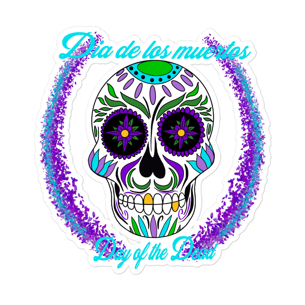 Day of the dead blue / Dia de los Muertos/ Bubble-free stickers