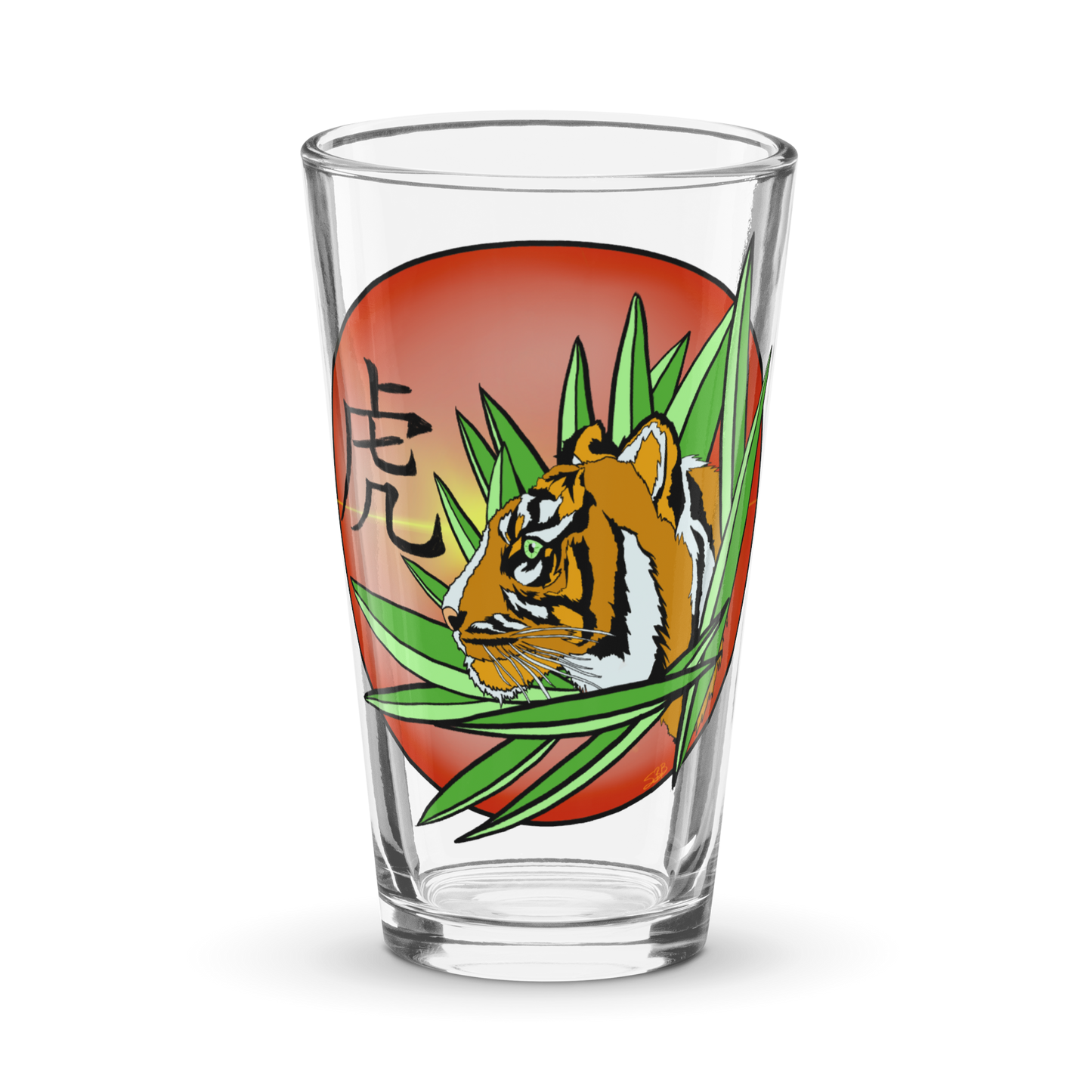 Chinese Tiger Shaker pint glass