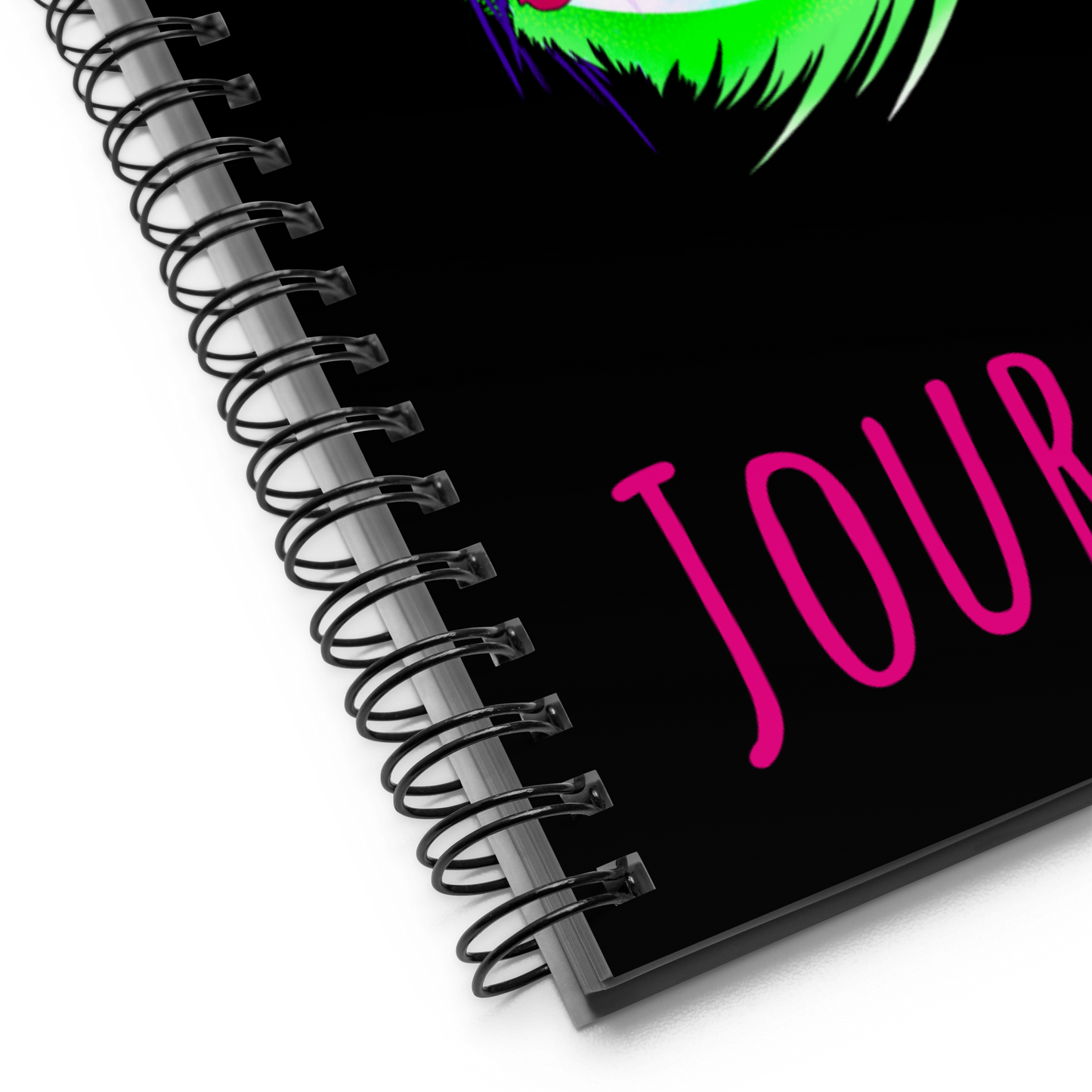 Black Light Lion Spiral notebook