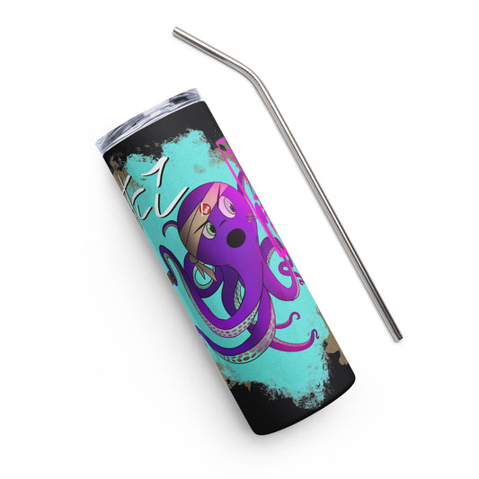 Octopus Eating Sushi Stainless steel tumbler