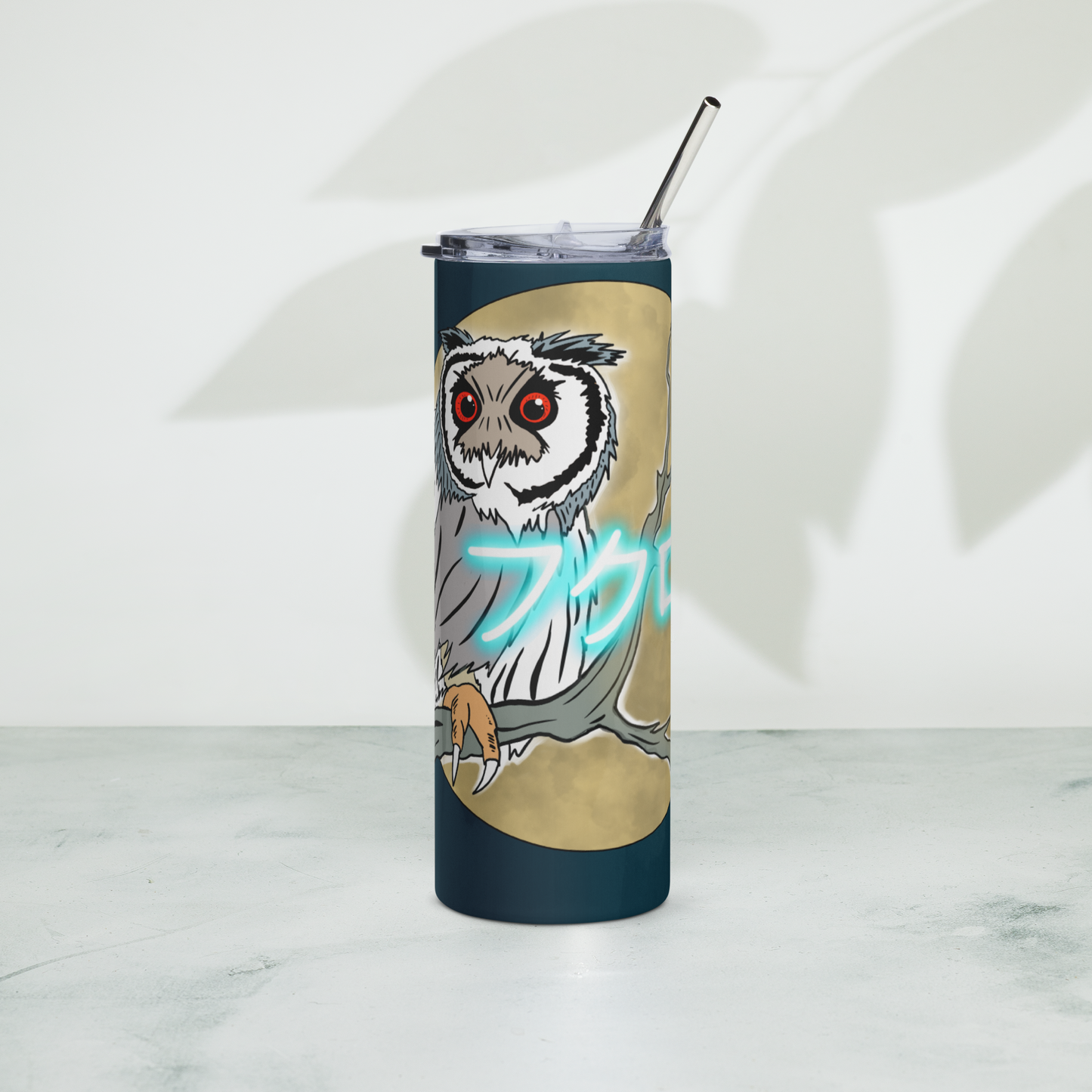 Snow Owl " Japanese" Stainless steel tumbler