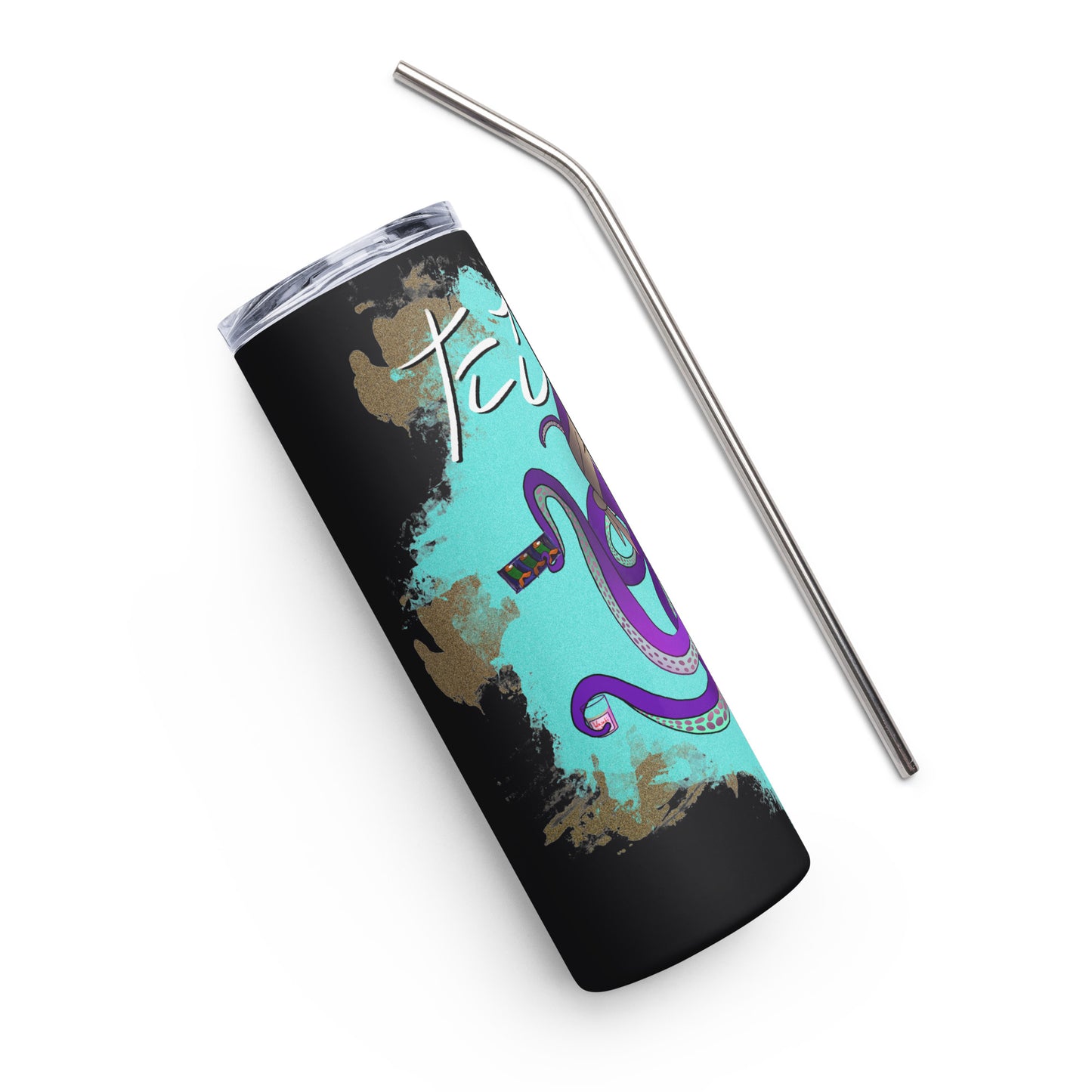 Octopus Eating Sushi Stainless steel tumbler