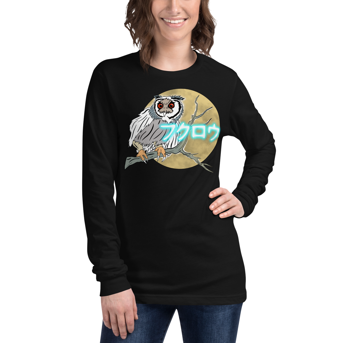 Snow owl “Japanese” Unisex Long Sleeve Tee