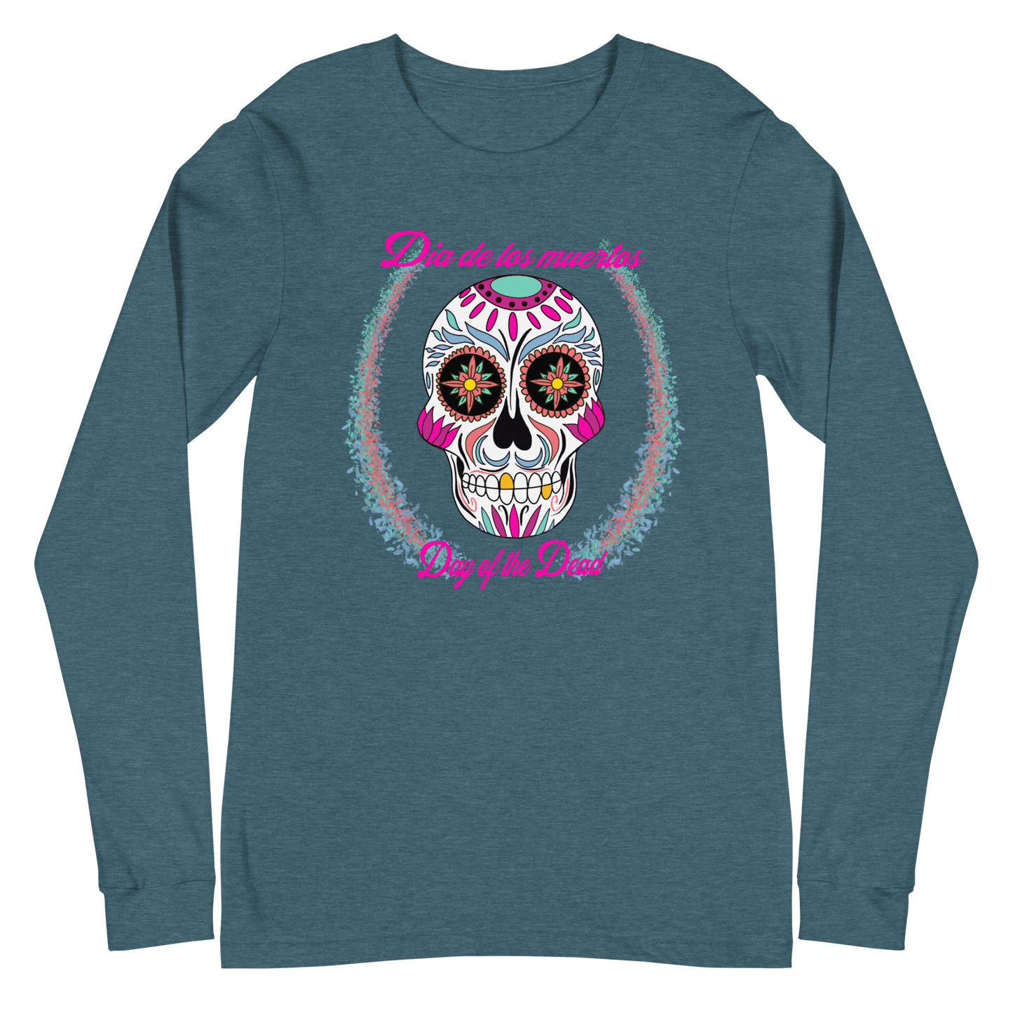 Day of the dead hot pink Dia de los muertos Unisex Long Sleeve Tee