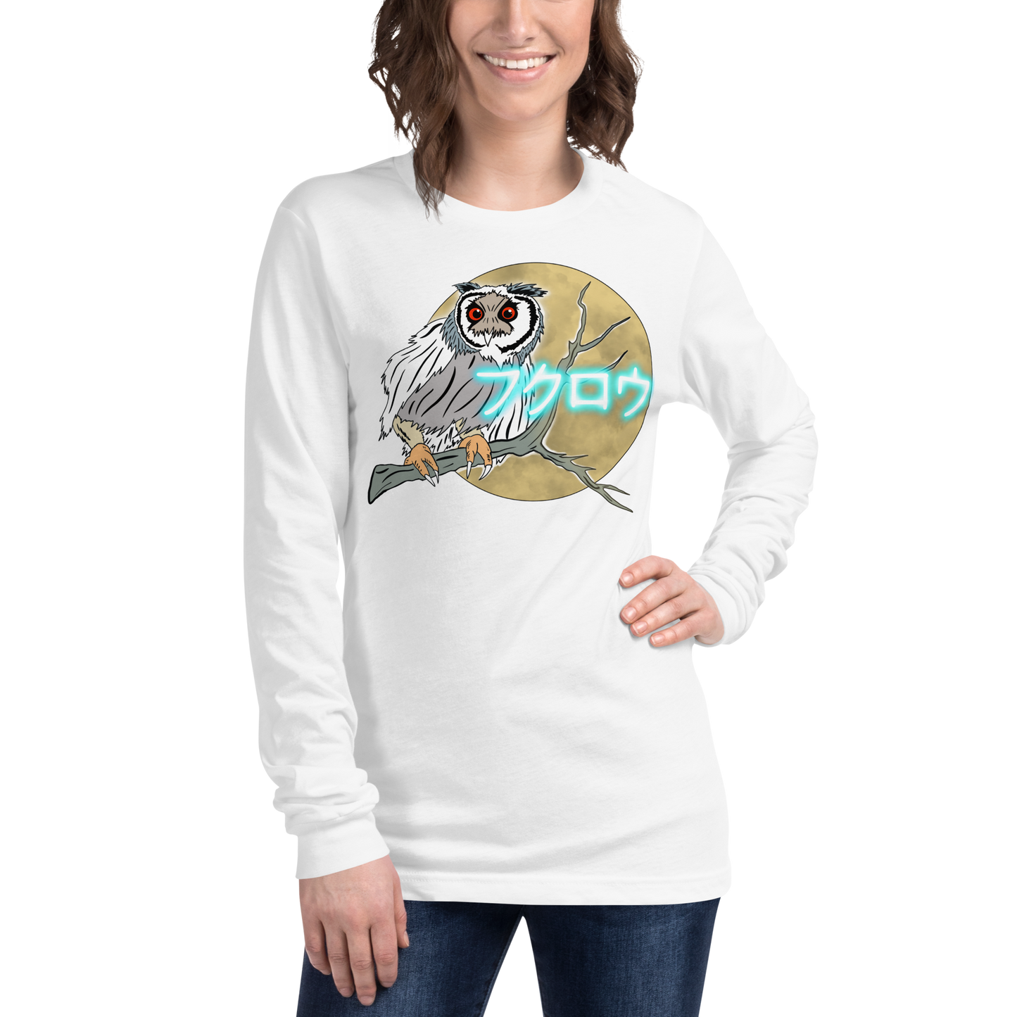 Snow owl “Japanese” Unisex Long Sleeve Tee