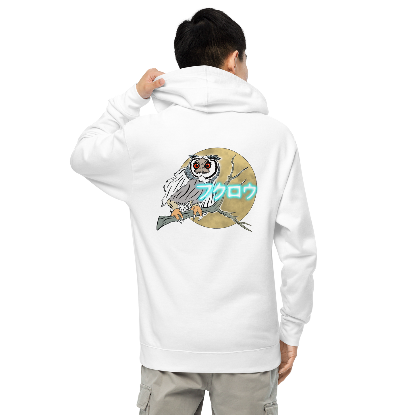 Snow Owl “Japanese” Unisex midweight hoodie