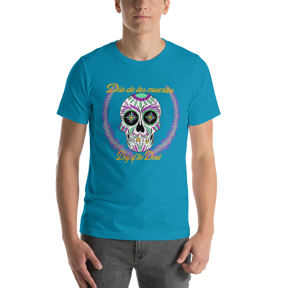 Day of the dead pink/teal Dia de los Muertos Unisex t-shirt