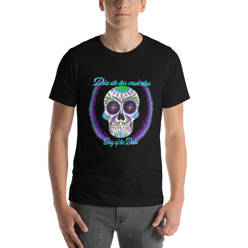 Day of the dead teal blue/green dia de los muertos Unisex t-shirt