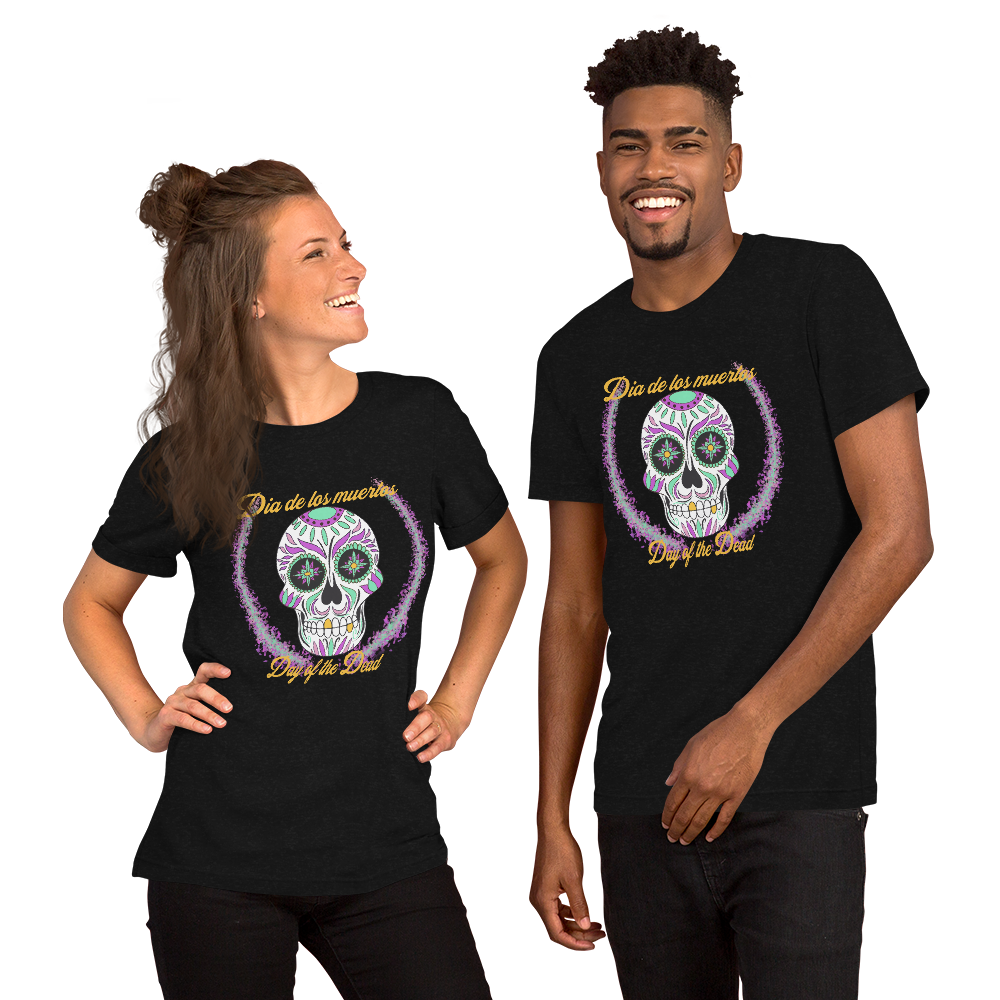 Day of the dead pink/teal Dia de los Muertos Unisex t-shirt