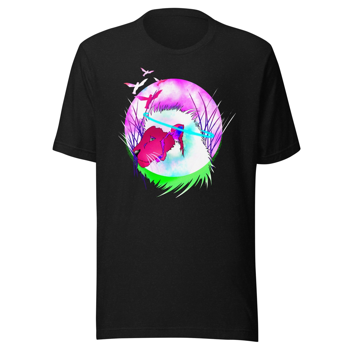 Black light Lion Unisex t-shirt