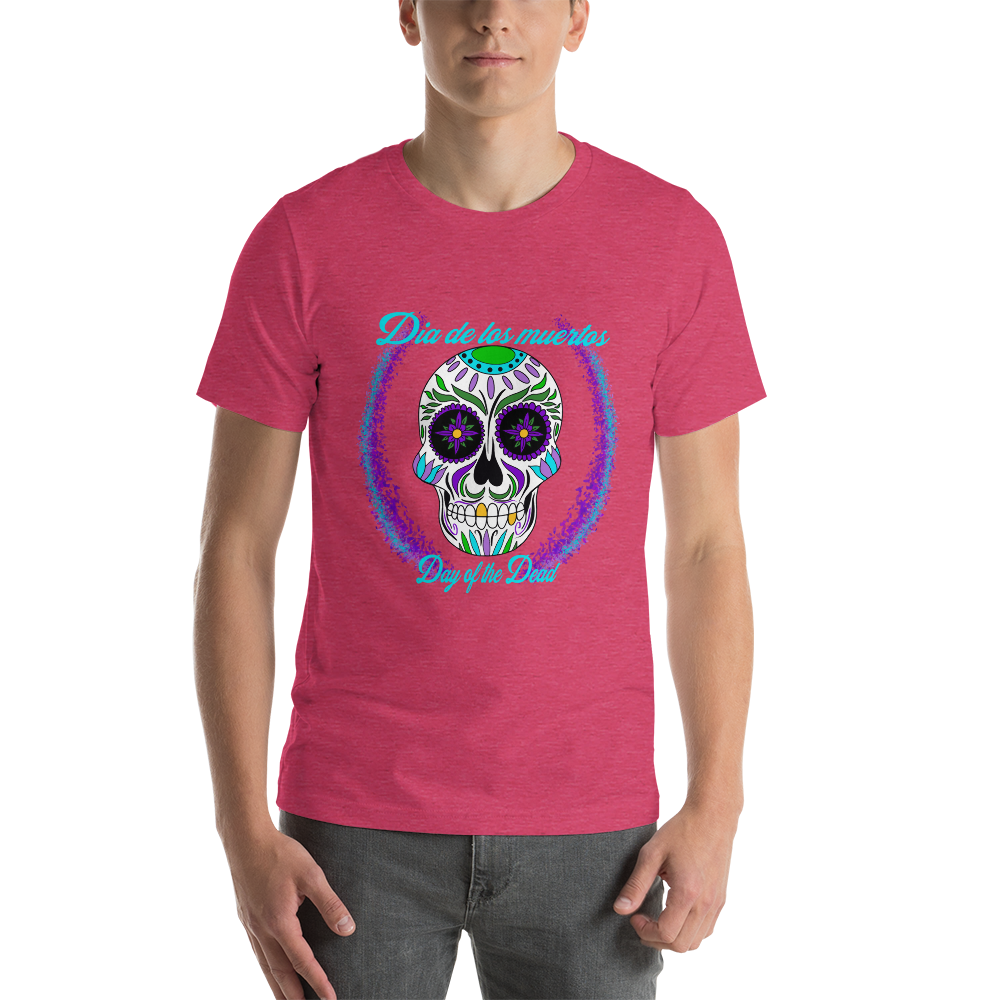 Day of the dead teal blue/green dia de los muertos Unisex t-shirt