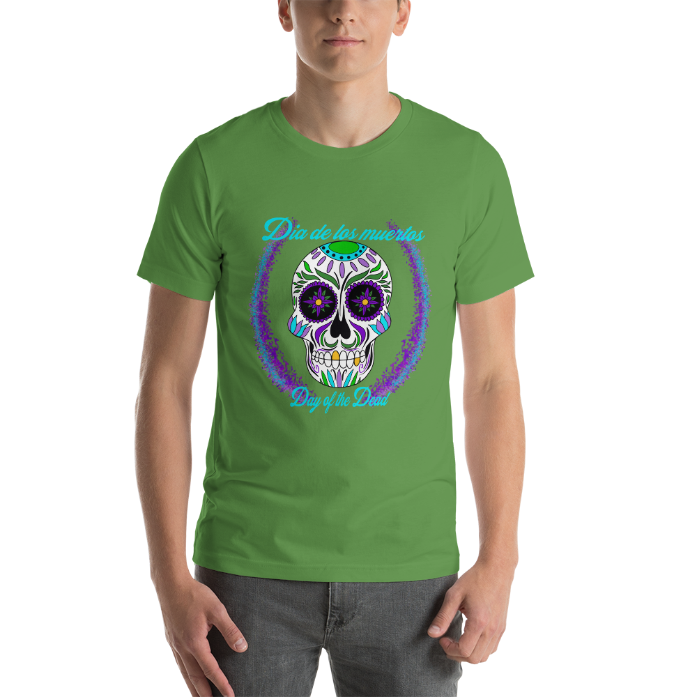 Day of the dead teal blue/green dia de los muertos Unisex t-shirt