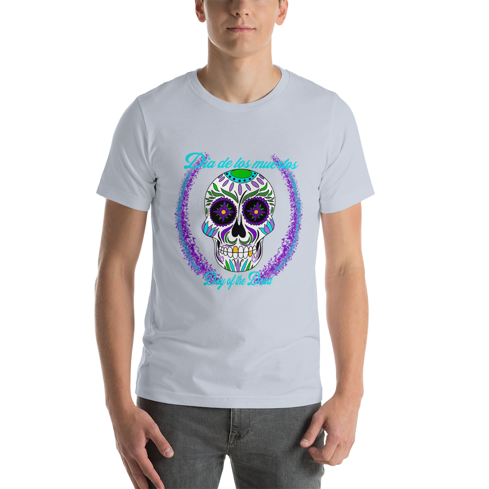 Day of the dead teal blue/green dia de los muertos Unisex t-shirt