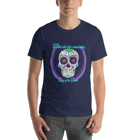 Day of the dead teal blue/green dia de los muertos Unisex t-shirt