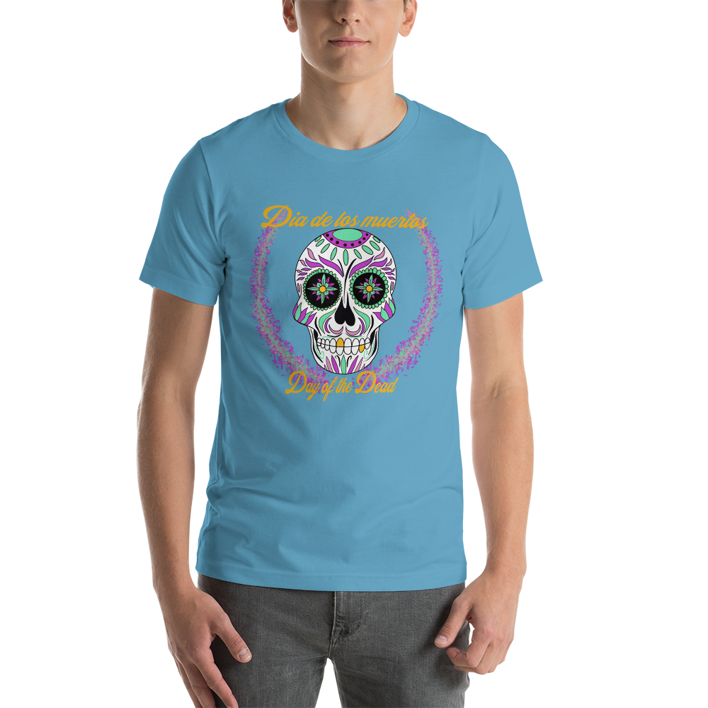 Day of the dead pink/teal Dia de los Muertos Unisex t-shirt