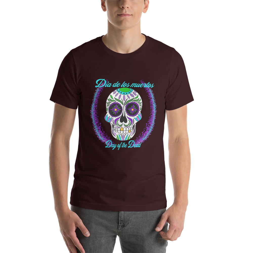 Day of the dead teal blue/green dia de los muertos Unisex t-shirt