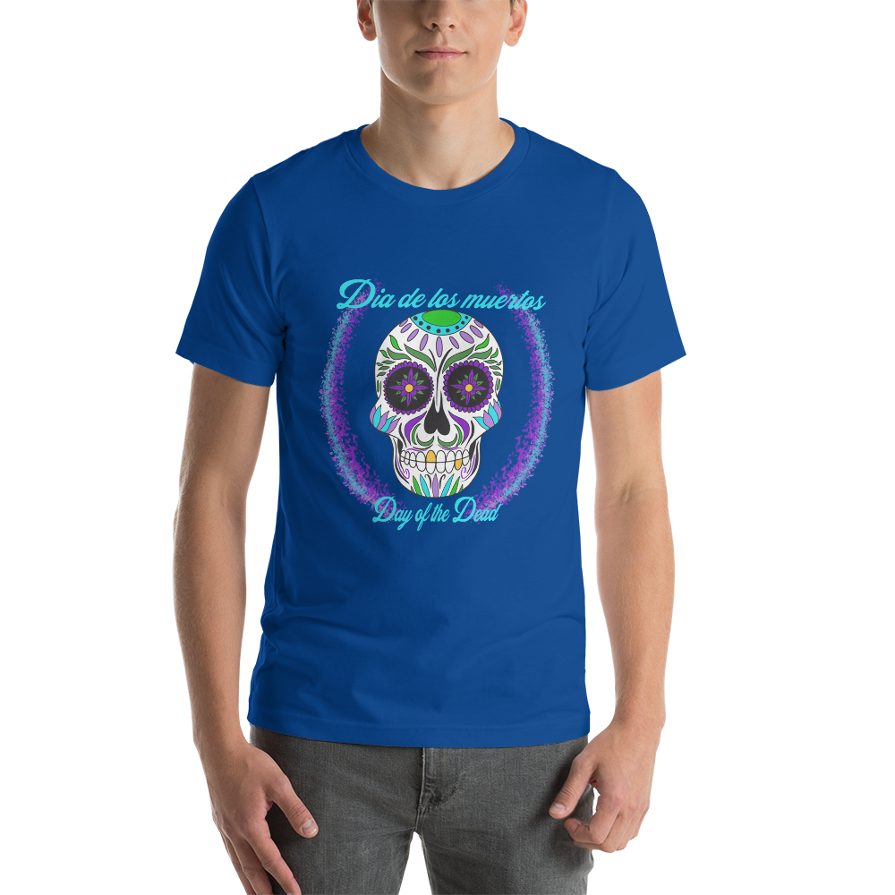 Day of the dead teal blue/green dia de los muertos Unisex t-shirt