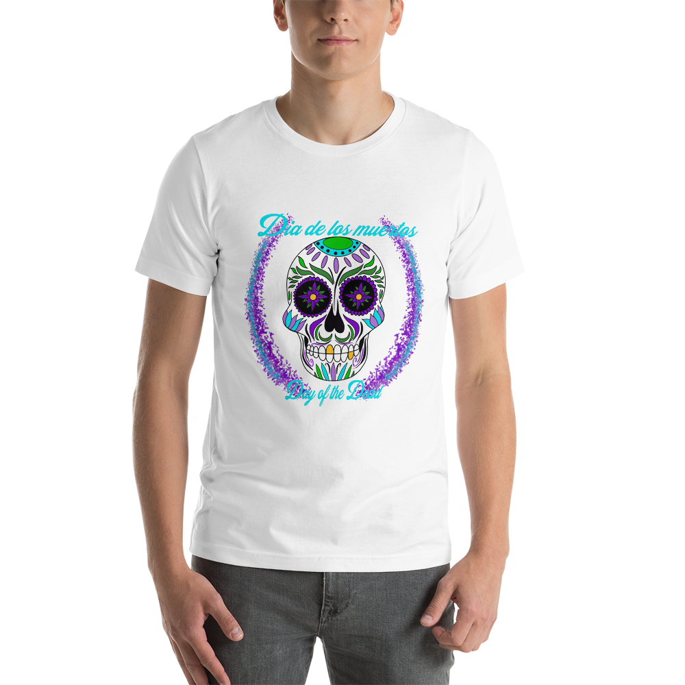 Day of the dead teal blue/green dia de los muertos Unisex t-shirt