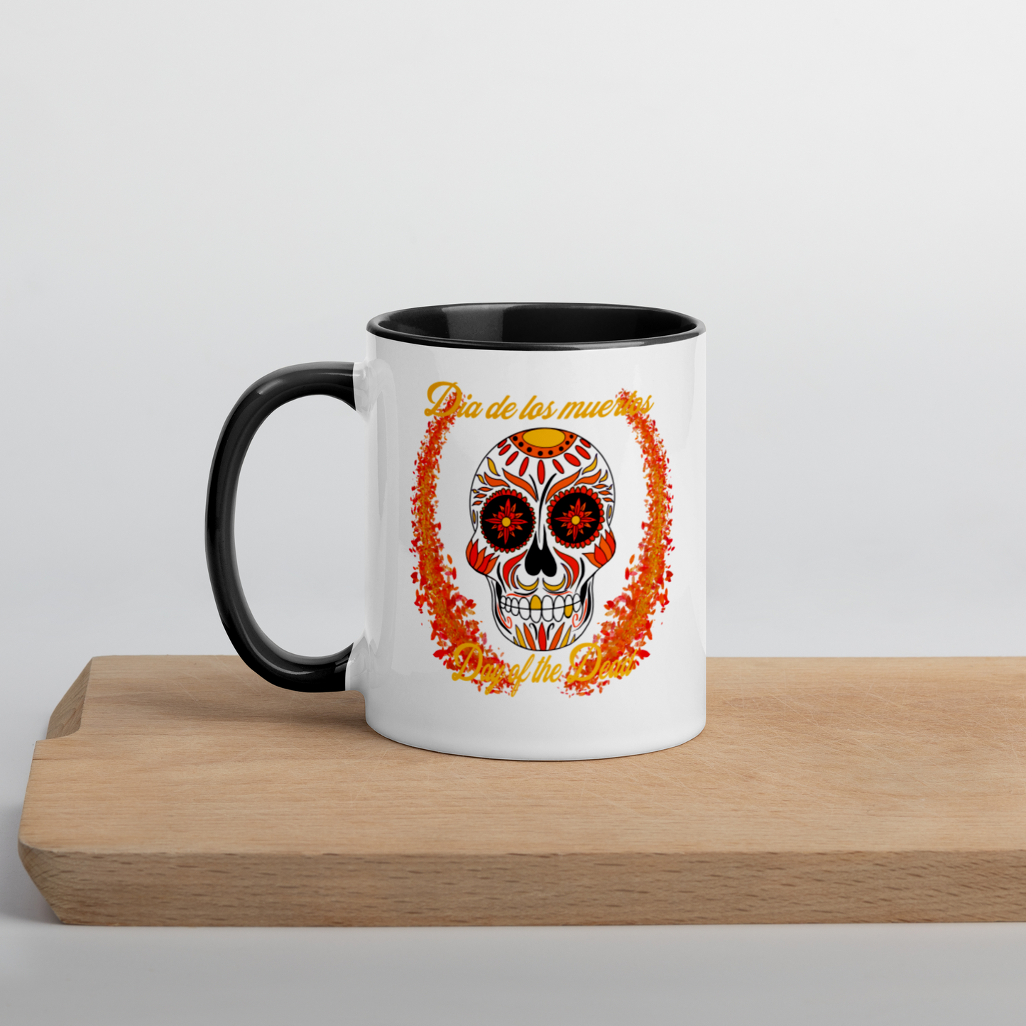 Day of the dead red/orange Mug with Color Inside