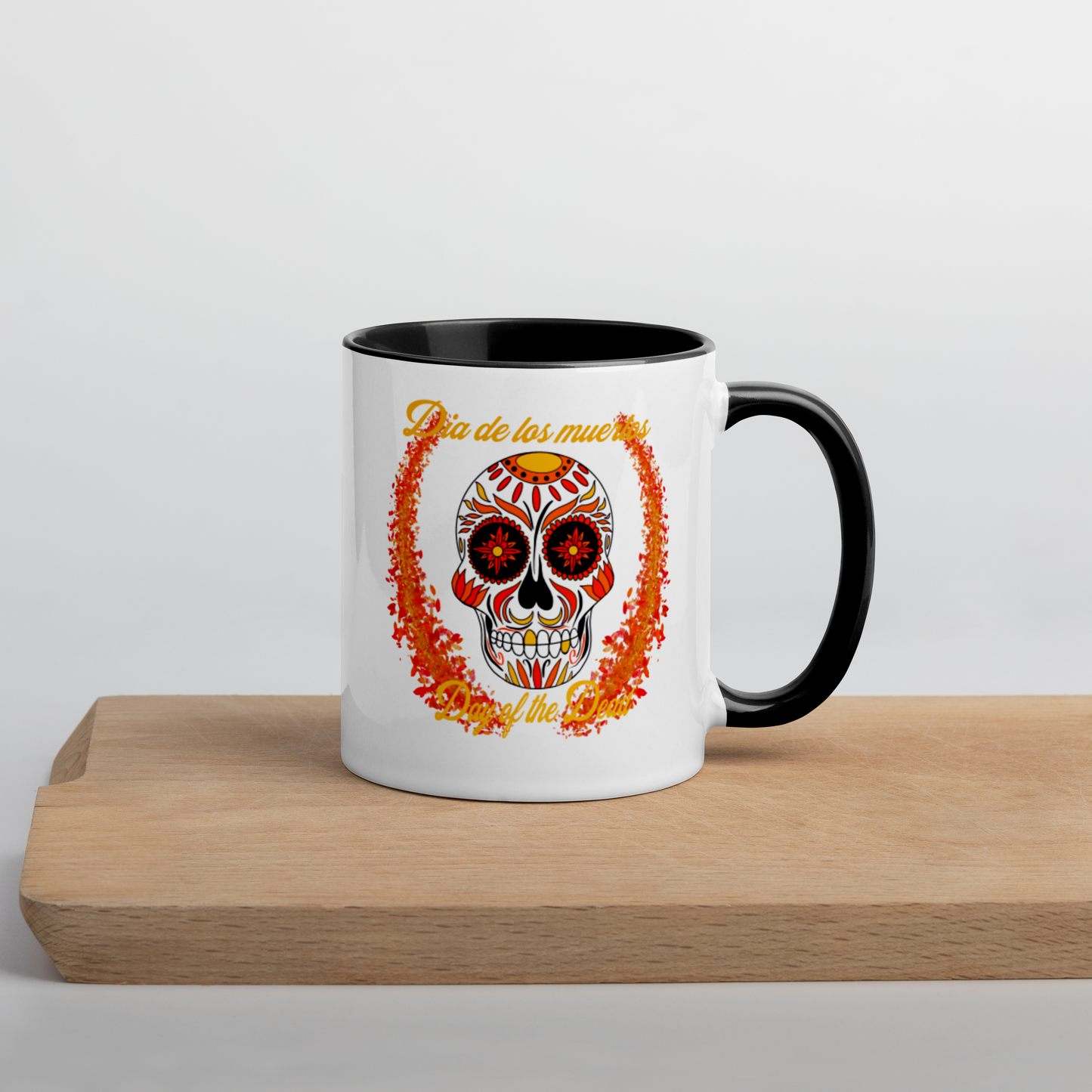 Day of the dead red/orange Mug with Color Inside