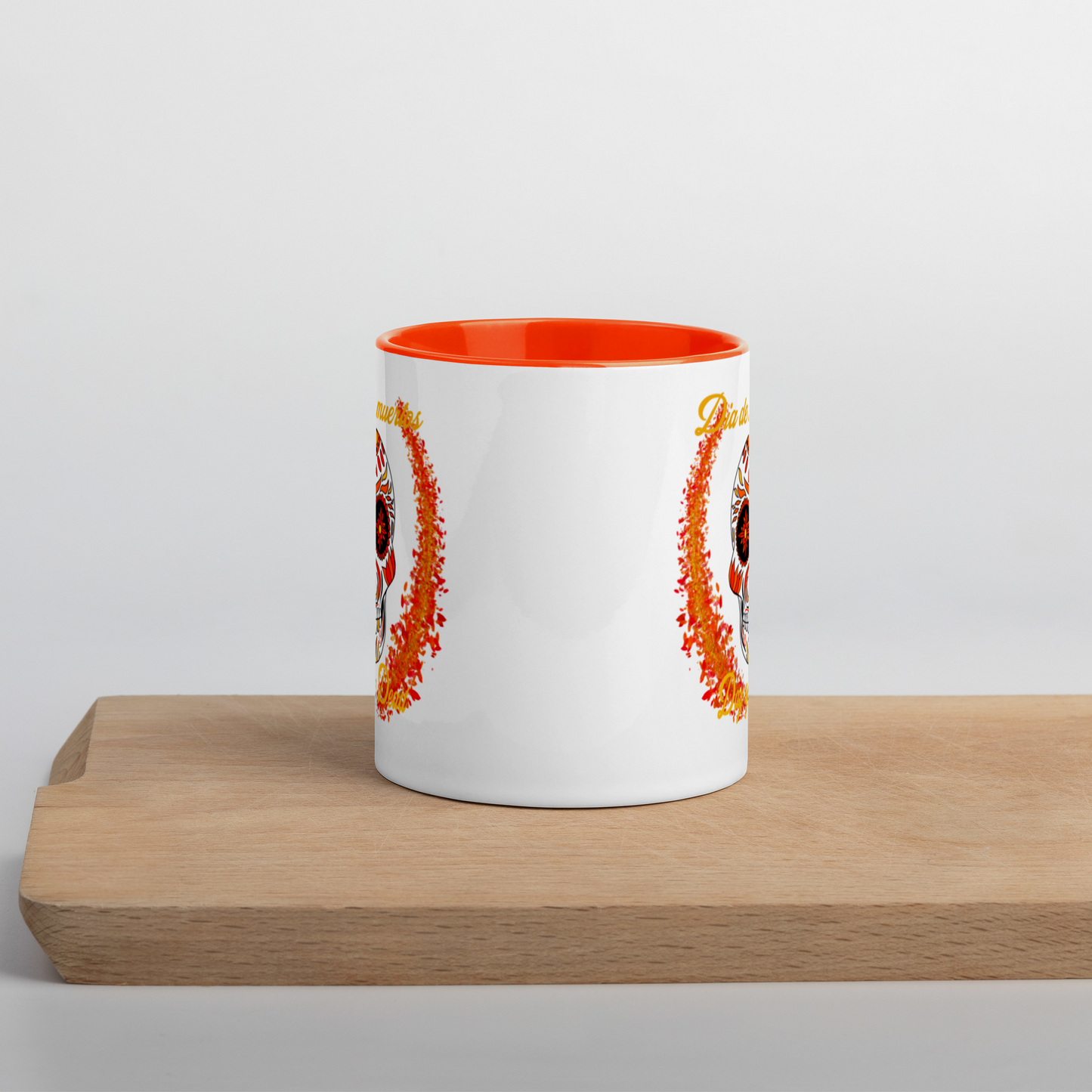 Day of the dead red/orange Mug with Color Inside