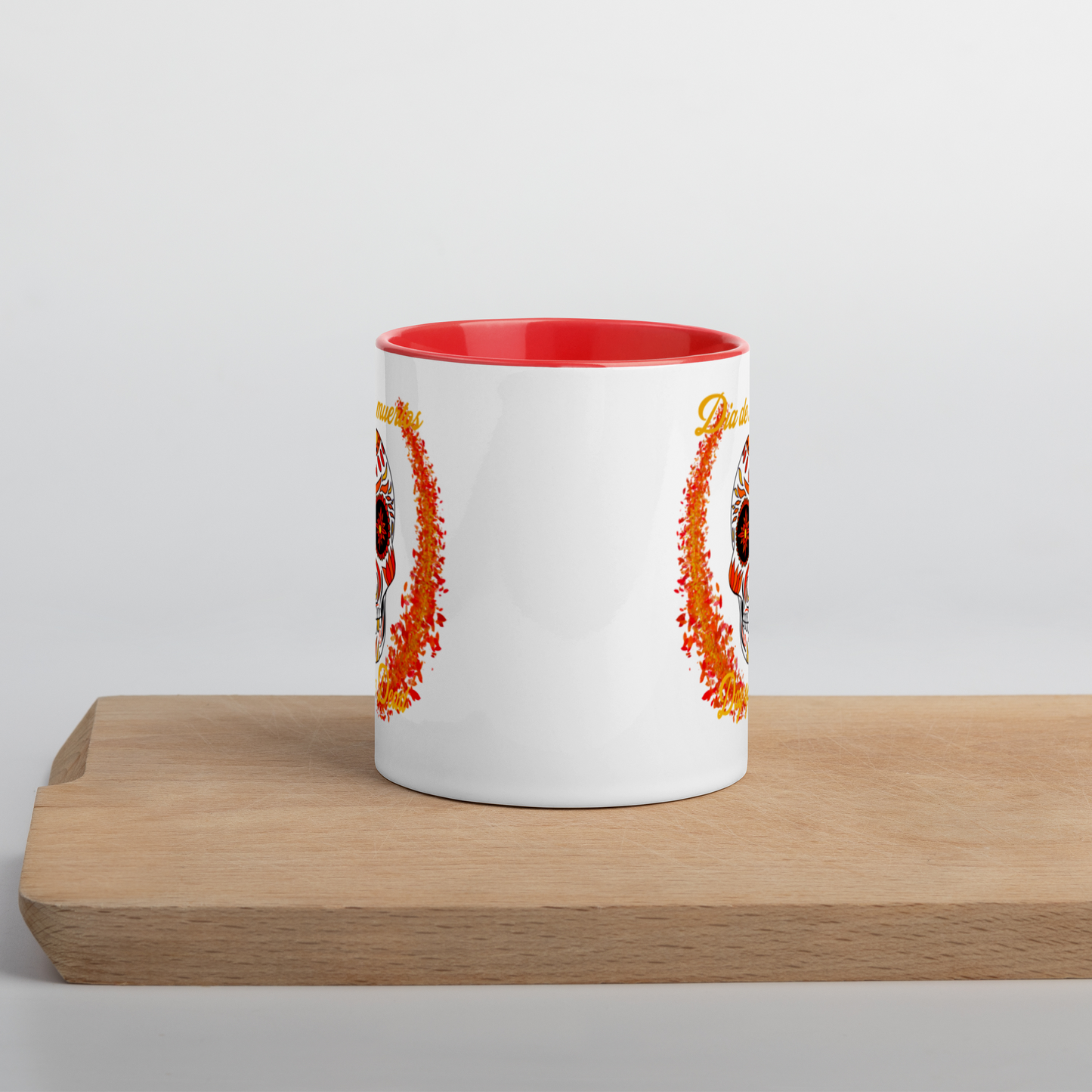 Day of the dead red/orange Mug with Color Inside