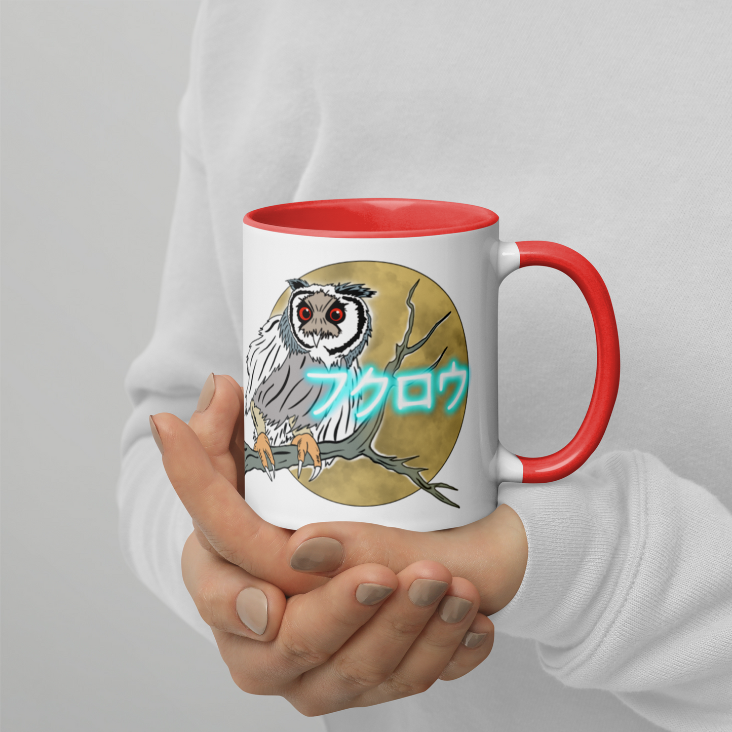 Snow Owl “Japanese” Mug with Color Inside