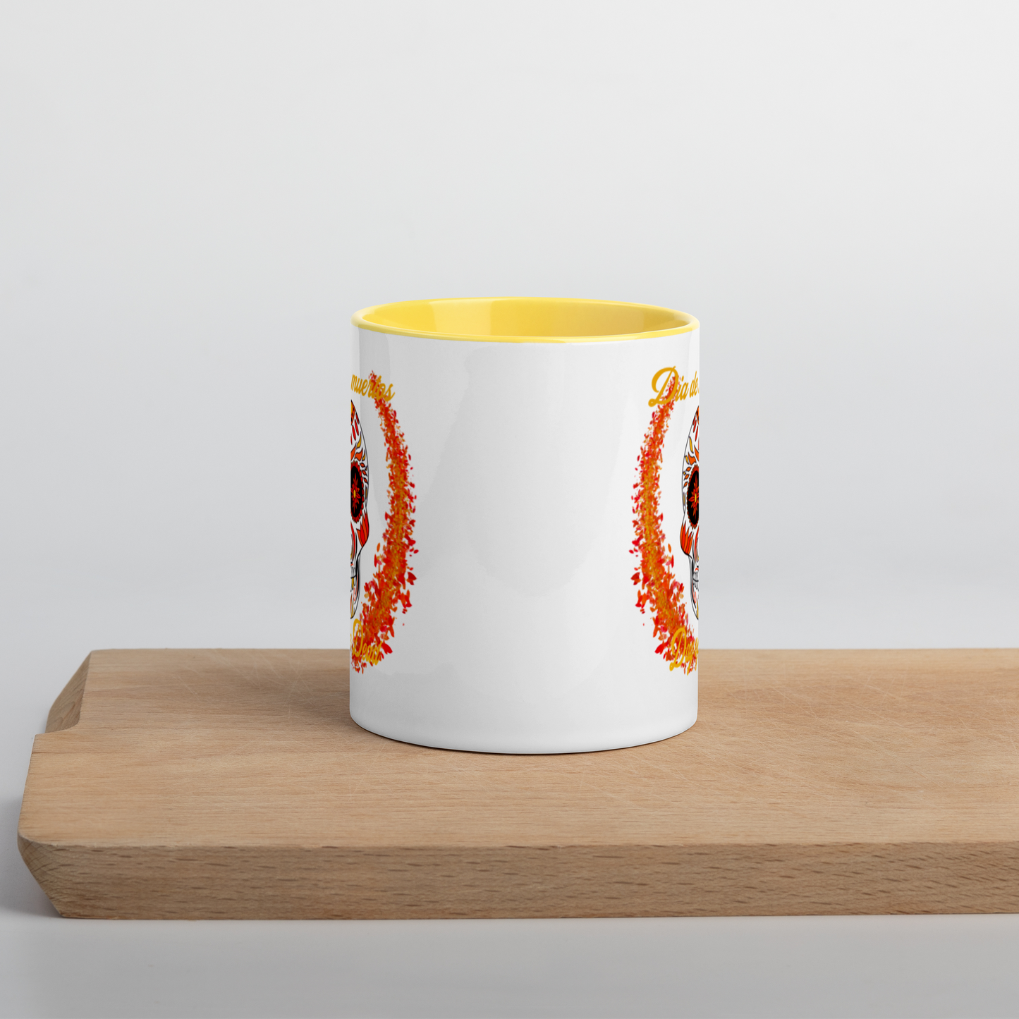 Day of the dead red/orange Mug with Color Inside