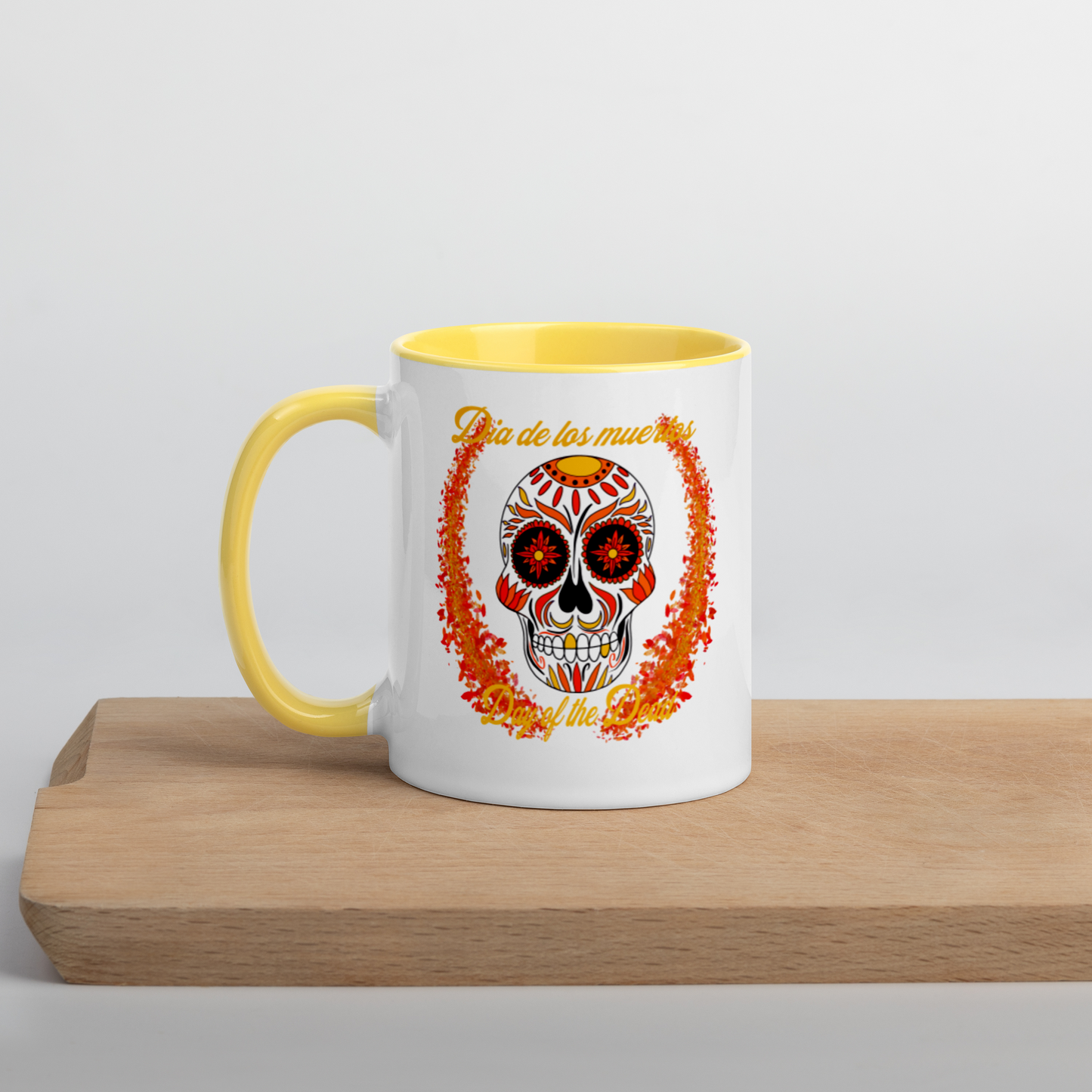 Day of the dead red/orange Mug with Color Inside